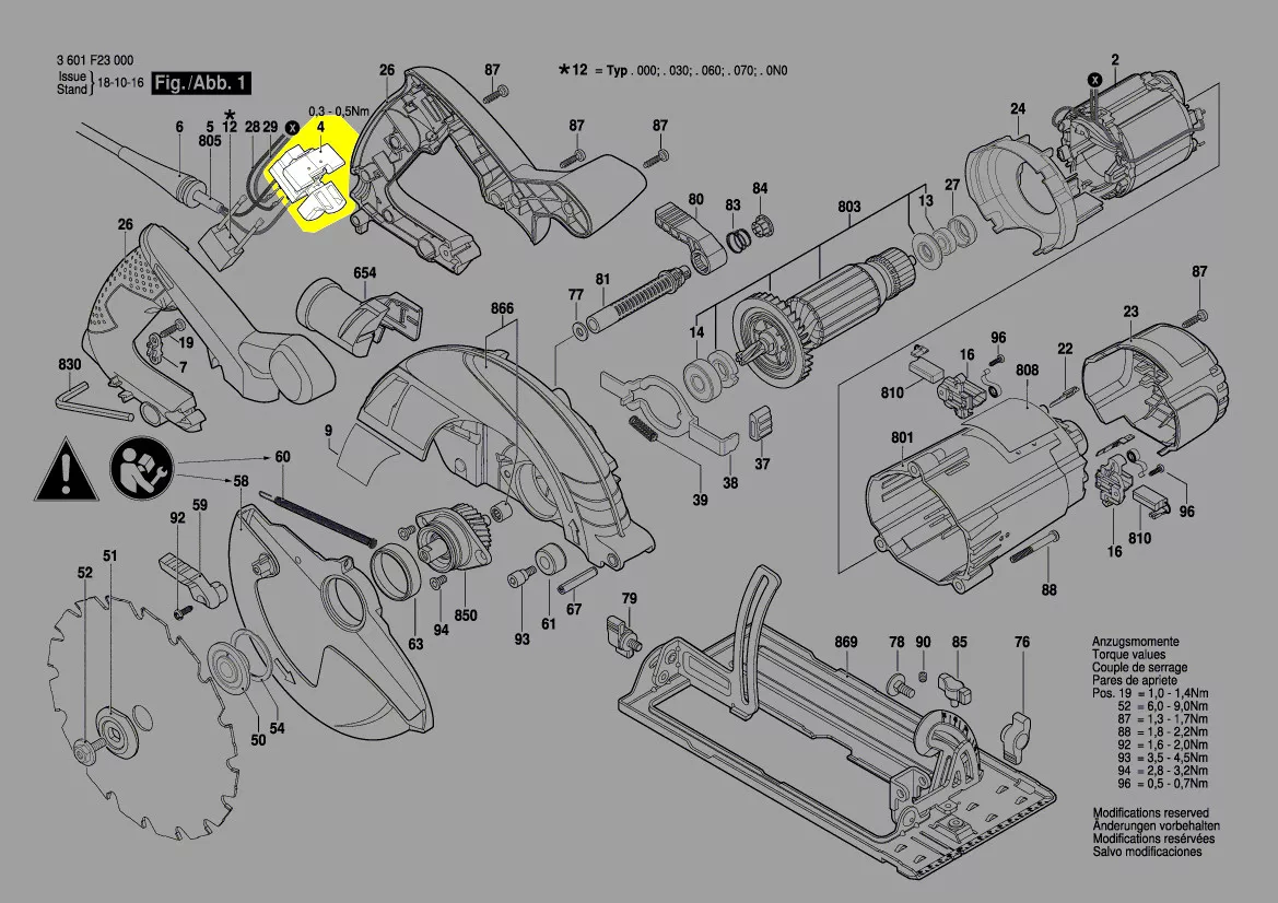 Interrupteur réf. 1 619 P06 208 Bosch